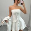 Set de dos piezas de vestir formal vestido ajustado sin mangas más chaqueta corta de blazer - Image 4