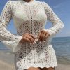 Vestido de playa con encaje con estampado floral y espalda descubierta - Image 2