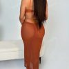 Set de dos piezas top corto con espalda descubierta y una falda  de tul tipo cola de sirena - Image 2